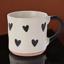 Cana Sf.Valentine Inimi negre, ceramica, 350ml