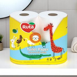 Туалетная Бумага RUTA Kids 2 слоя, 4 рулона
