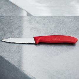 Нож VICTORINOX Swiss Classic, paring, wavy, pointer tip, red, 8cм, 6.7631