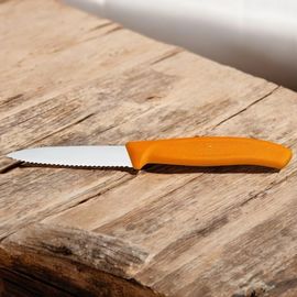 Нож VICTORINOX Swiss Classic, paring, wavy, pointer tip, orange, 8 см, 6.7636.L119