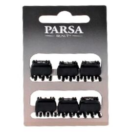 Agrafe-crab de par PARSA Beauty, medii, negre, 6 buc