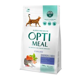 Сухой корм OPTIMEAL Super Premium, для стерилизованных кошек и кастрированных котов, лосось, 700 г
