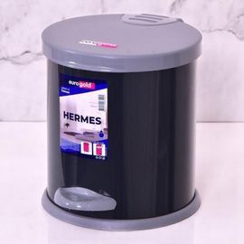 Мусорное ведро из нержавеющей стали EUROGOLD Hermes с педалью, чёрное, 12 л