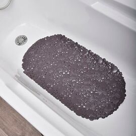Коврик для ванны Tendance Bubbles, овал, серо-коричневый, PVC, 36x69cм