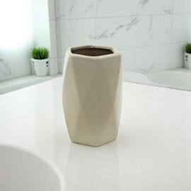 Pahar pentru periute de dinti Tendance "Romb", bej, gresie