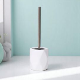 Щетка WC Tendance Ромб, c подставкой, белая, керамогранит