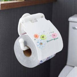 Держатель для бумаги WC, с крышкой, пластик, белый