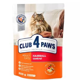 Hrana uscata CLUB 4 PAWS Premium pentru pisici adulte, indepartare a blanii, pui, 300 g