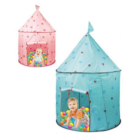 Палатка LIFYURM Замок, с 25 шарами, розовый/синий, 95 х 135 см