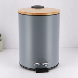 Cos pentru gunoi cu pedala TENDANCE, metal, bambus, 2.5 l