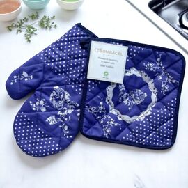 Перчатка и прихватка BUMBACEL Blue rabbits, 26x18/20x20 cm