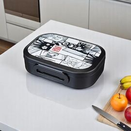 Lunch-box Plastishka Smesarichi, pentru copii, 0.98 l, 18x13x5 cm, negru
