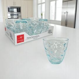 Набор стаканов для воды BORMIOLI ROCCO Flora Acqua, голубые, 6 шт