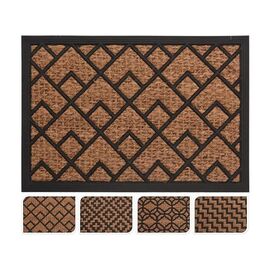 Covoraș de intrare, culoarea cocosului, 40x60 cm, cu model, bază de cauciuc
