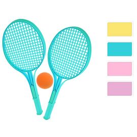 Set tenis pentru copii, palete cu maner 54 cm si minge, plastic