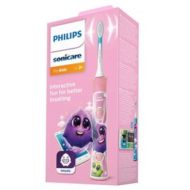 Зубная щетка PHILIPS HX6352/42 Sonicare For Kids 3+, электрическая, звуковая, розовая