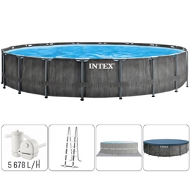 Бассейн INTEX GREYWOOD PRISM FRAME PREMIUM, 549х122см, 24311Л, металлический каркас