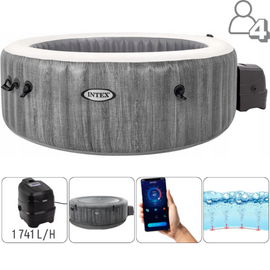 Jacuzzi SPA gonflabil INTEX Greywood Deluxe, 196х71 sm, 795l, 4 persoane