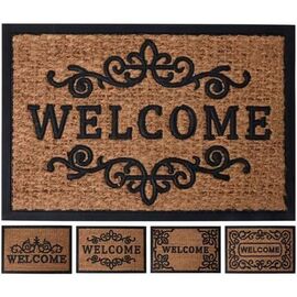 Covoraș de intrare "Welcome", culoare cocos, 40x60 cm, bază de cauciuc