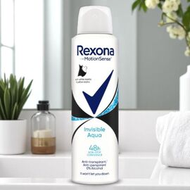 Antiperspirant-spray REXONA Deo Invisible Aqua, impotriva petelor, 150 ml