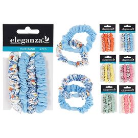 Set elastice pentru par Eleganza, 6.8 cm, poliester, 4 buc