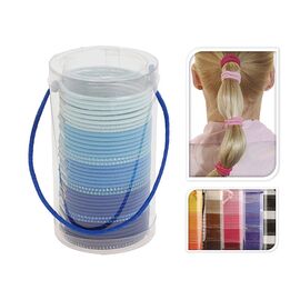 Set elastice pentru par Eleganza, subtiri, in tuba, 40 buc
