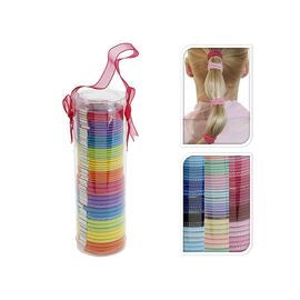 Set elastice pentru par Eleganza, subtiri, 48 buc, in tuba