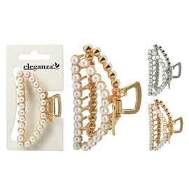 Agrafa pentru par Eleganza Perle, 7.5 cm, metal
