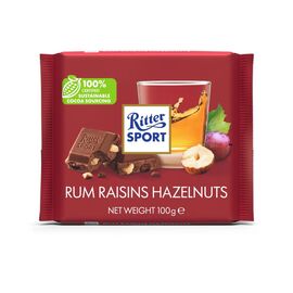 Шоколад с ромом, изюмом и орехами RITTER SPORT, 100 г