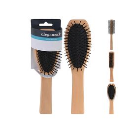 Perie pentru par din lemn Eleganza, 21 cm, 3 modele