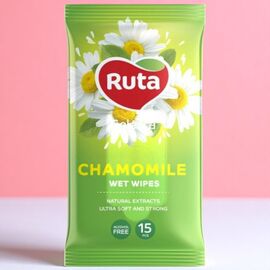Влажные салфетки карманные RUTA Selecta Ромашка, 15 шт