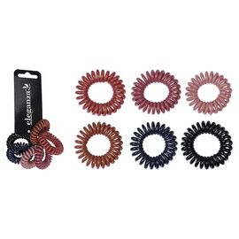 Set elastice pentru par Eleganza Spirala, 3.3 cm, 6 buc