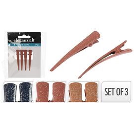 Set agrafe pentru par Eleganza Prinzator, 5.5 cm, metal, 4 buc