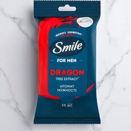 Влажные салфетки SMILE Men, с экстрактом дерева дракона, 10 шт