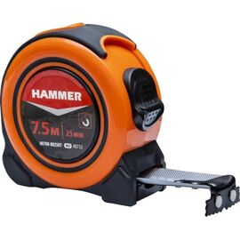 Рулетка HAMMER, с фиксатором и магнитом, 7.5м x 25мм