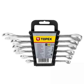 Chei TOPEX, combinate tip deschis și inelar, 8–17 mm, set 6 bucăți, 35D755