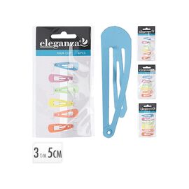 Set agrafe pentru par Eleganza Clip, 3/4/5 cm, metal, 6 buc