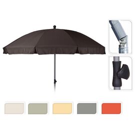 Umbrela de soare PROBEACH, D 250 cm, H 265 cm cu picior flexibil, 10 spite, 6 culori, husa