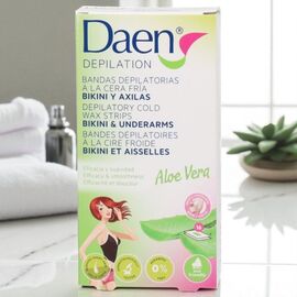 Восковые полоски DAEN c Aлоэ, для бикини, 16 шт