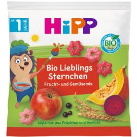 Хрустящие звездочки HIPP BIO, яблоко, смородина, свекла, морковь, тыква, 30 г