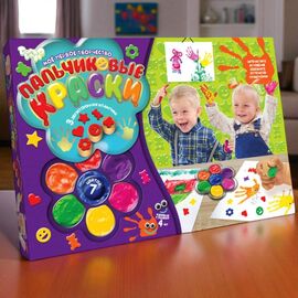 Vopsea pentru desen cu degetele DANKOTOYS, Prima mea creaţie 7 culori