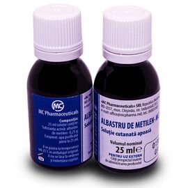 Albastru de metilen MC PHARMACEUTICALS, solutie apoasa cutanata 1%, 25 ml