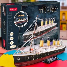 3D puzzle CUBICFUN Titanic, cu iluminare LED, 266 elemente