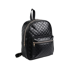 Rucsac matlasat cu buzunar ProWorld, 35x12x30cm, piele ecologică, negru
