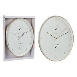 Часы настенные овальные с метеостанцией 26x34,5 см, белые