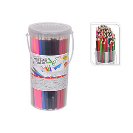 Set de creioane colorate FREE&EASY, în găleată, 100 bucăți