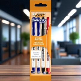 Ручка гелевая BIC roller gelocity, 2 голубые, 1 черная, 1 красная
