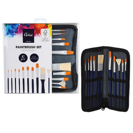 Set de pensule ARTIST, cu husă cu mâner, 10 bucăți