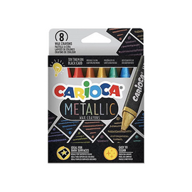 Set de creioane cerate metalizate CARIOCA Metallic, 8 buc