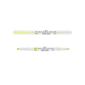 Marker ZEBRA Mildliner, fluorescent, pe doua fete, Yellow